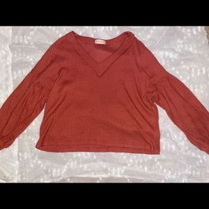 Reddish Orange blouse from Altered State.